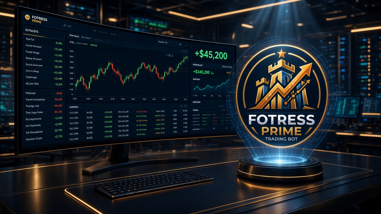 Fortress Prime day trading bot command desk with live quotes and P&L
